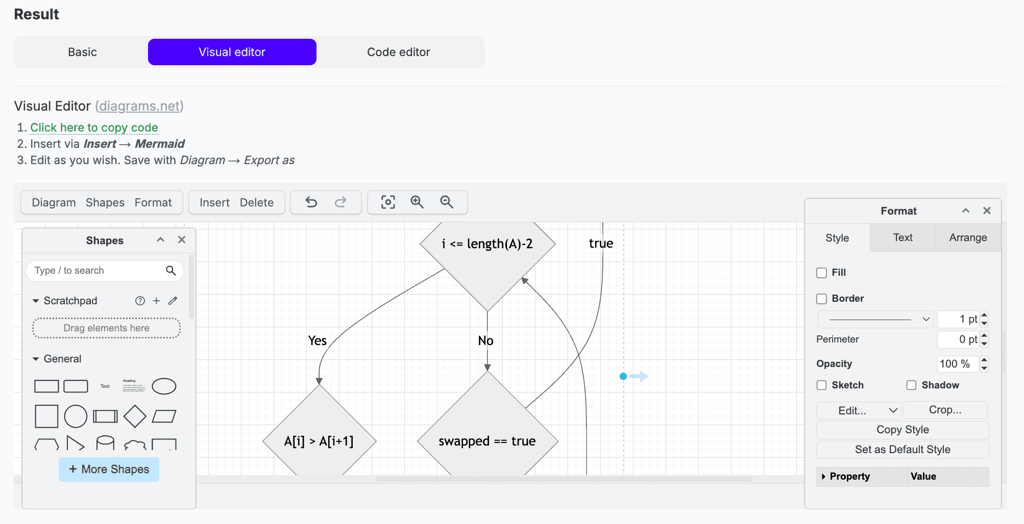 Mermaid flowchart rendered inside diagrams.net