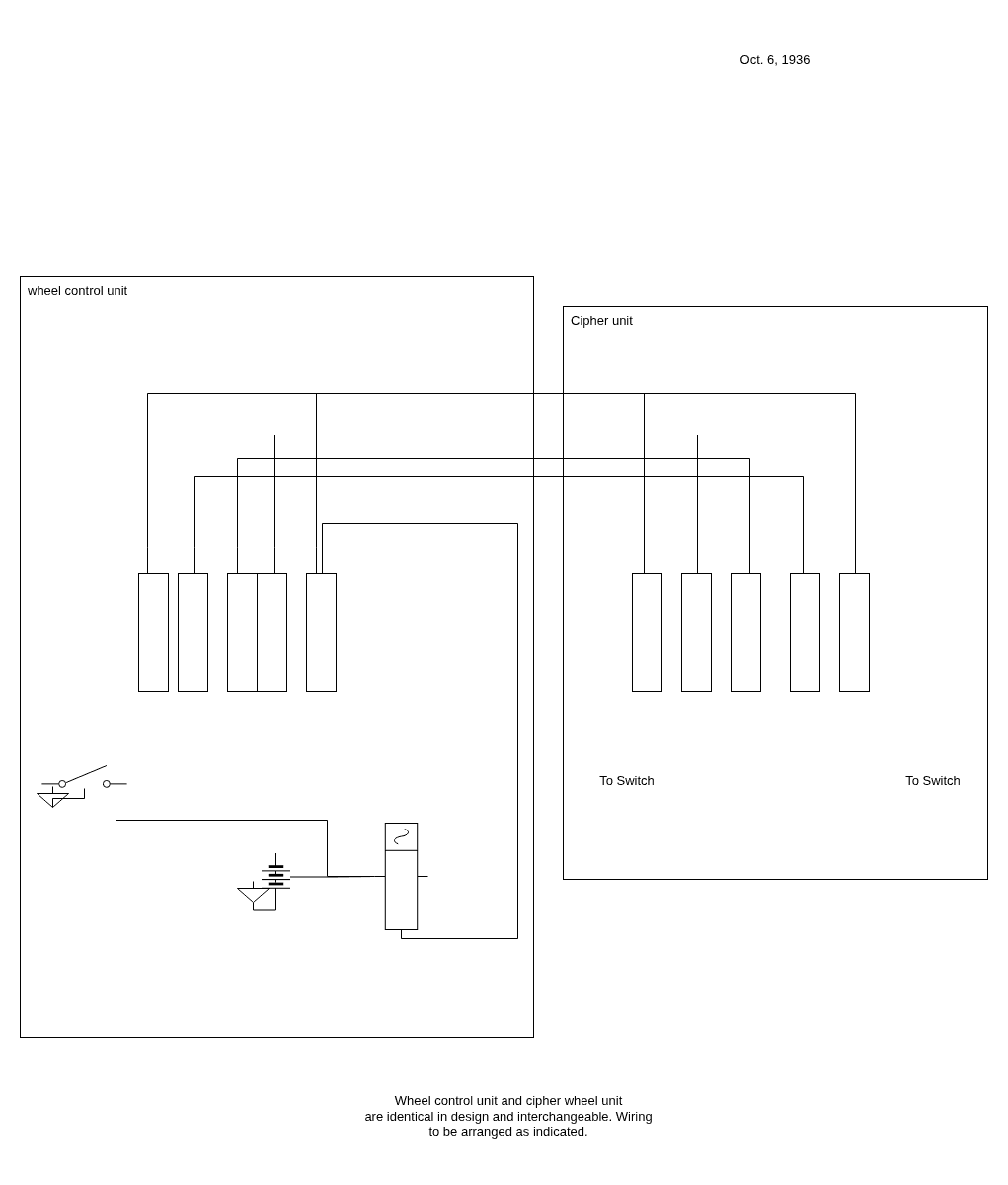 Editable diagram made from the sketch: A wiring sketch from 1936